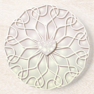 Porta-copos Rosa Geométrico Dourado Padrão de Coração de AMOR