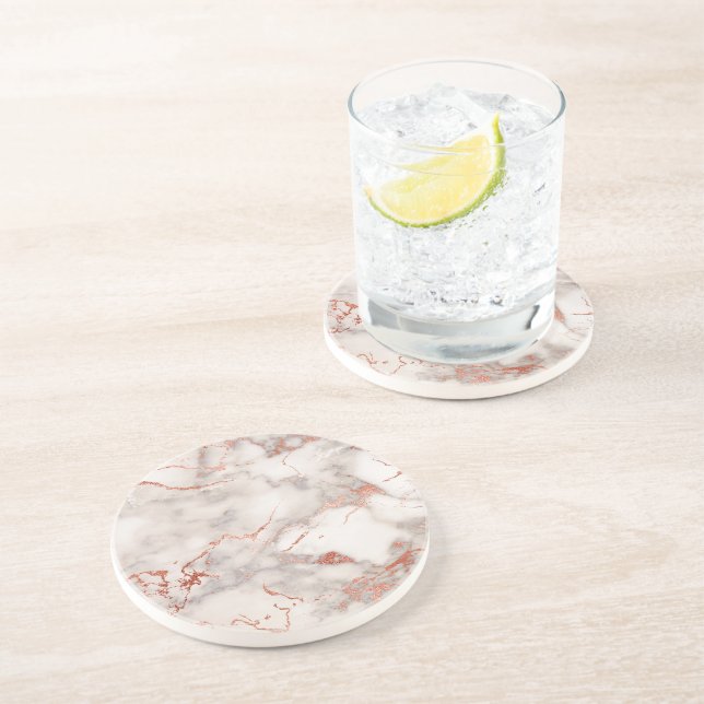 Porta-copos rosa ouro e mármore branco (Lateral)