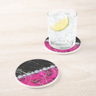 Porta-copos Rosa preto de prata branca