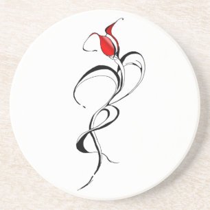 Porta-copos rosa vermelha de Design Tribal