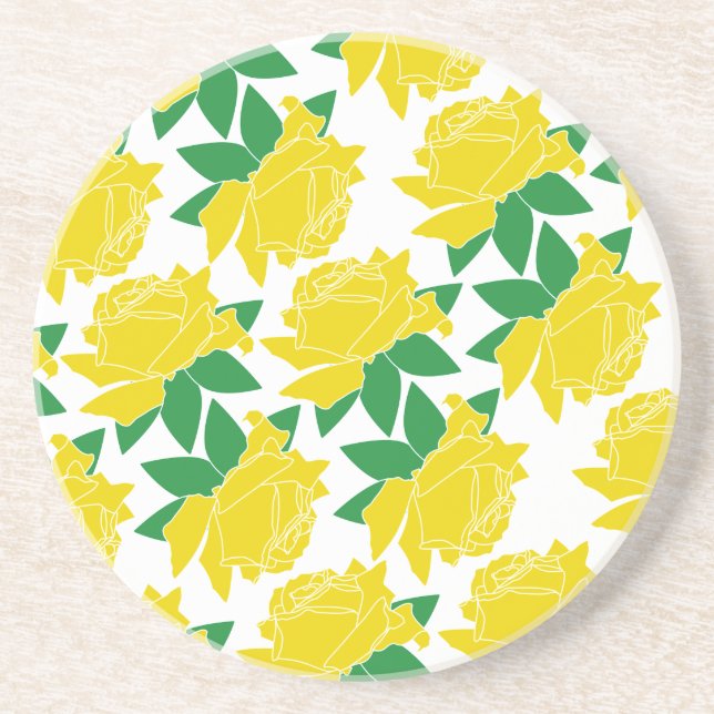 Porta-copos Rosas Amarelas Modernas (Frente)