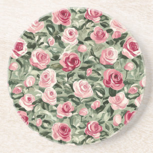 Porta-copos Rosas Verdes Rosa Vermelhos Floral