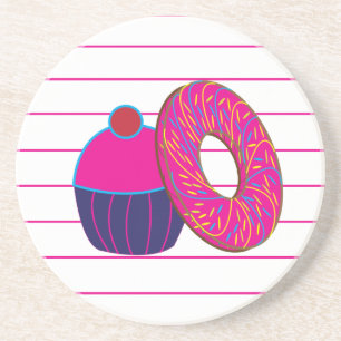 Porta-copos Rosquinha Cupcake - Faixa rosa