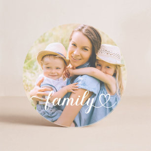Porta-copos Roteiro Branco de Amor Familiar Foto Personalizada
