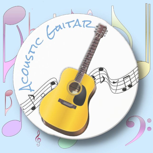 Porta-copos ROUND COASTER - Acoustic Guitar (Criador carregado)