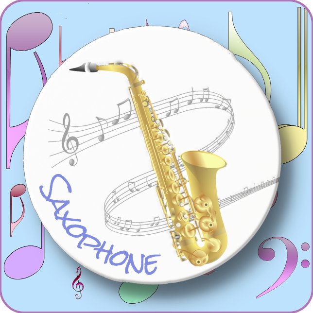 Porta-copos ROUND COASTER - Saxophone (Criador carregado)
