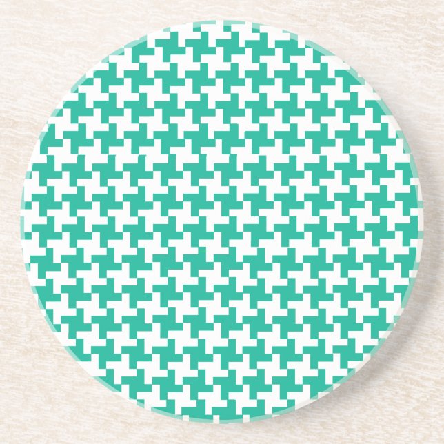 Porta copos Round Sandstone, Dogtooth Verde Emeral (Frente)