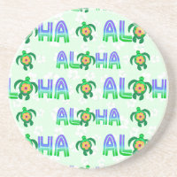 Roxo Verde Aloha Hawaiai Tartaruga Tropical
