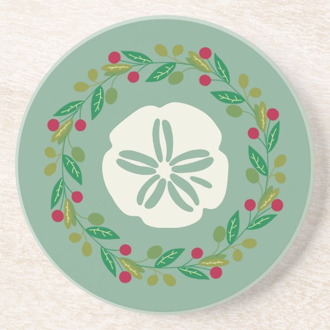 Porta-copos Rua de Natal da Seashell de Dólar (Frente)