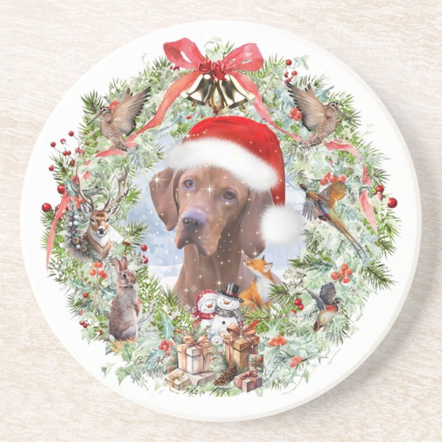 Porta-copos Rua de Natal de Vizsla Húngara (Frente)