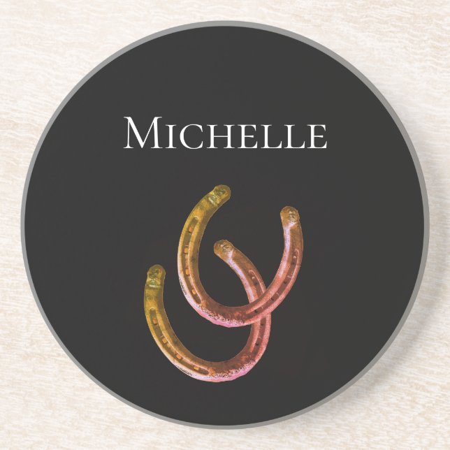 Porta-copos Rustic Lucky Horsferes Monograma (Frente)