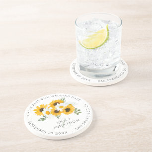 Porta-copos Rústicos Girassóis Guardam A Data
