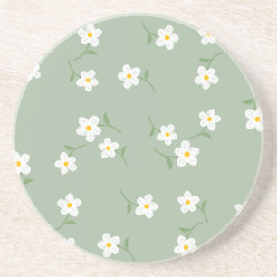 Porta-copos Sage Daisy Floral Coaster Botânica Elegante