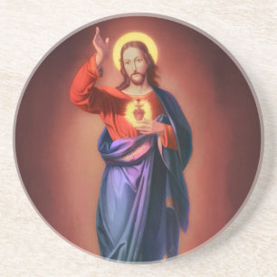 Porta-copos Sagrado Coração de Jesus Cristo