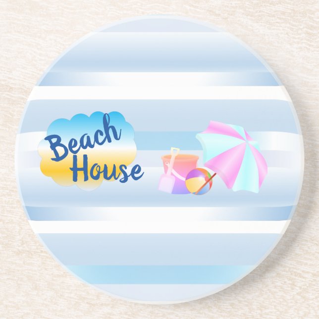 Porta copos Sandstone Blue Beach House (Frente)