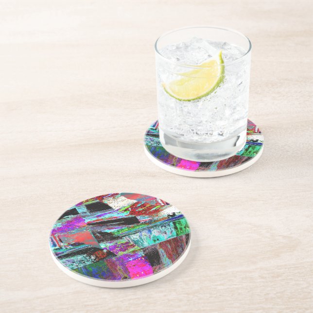 Porta-copos Sandstone Coaster – Neon Pulse (Lateral)