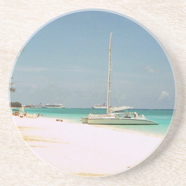 Porta copos Sandstone com Cayman Island Scene (Frente)