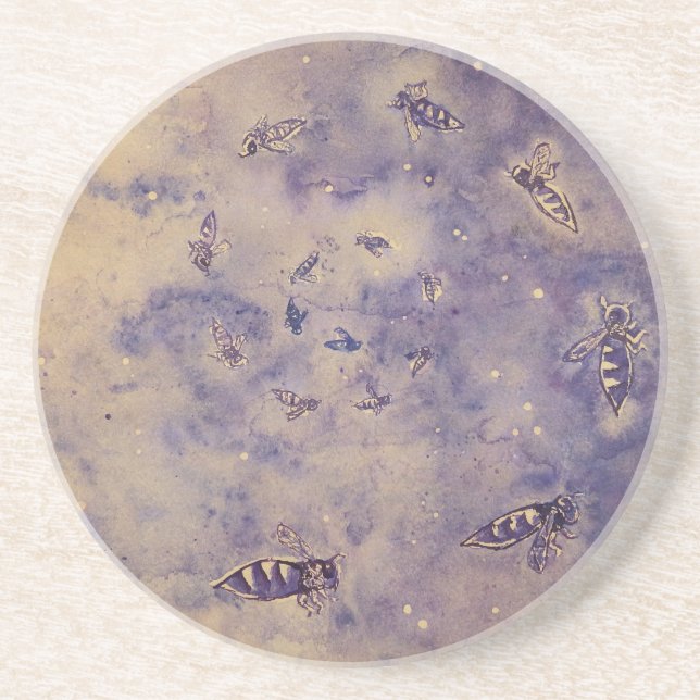 Porta copos Sandstone de Abelhas Espaciais (Frente)