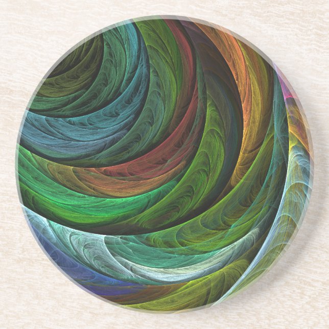 Porta copos Sandstone de Abstrato de Glória de Cor (Frente)