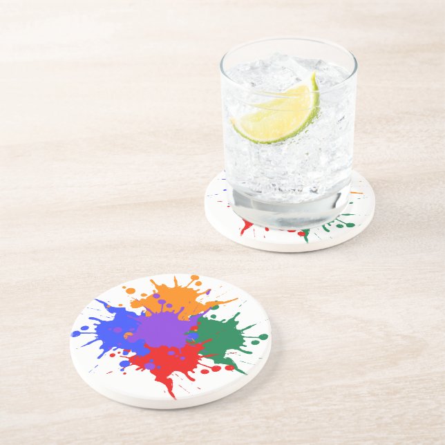 Porta copos Sandstone de Pintura Splatter (Lateral)