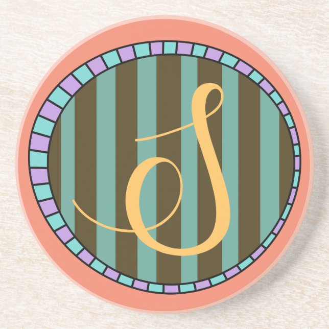 Porta copos Sandstone Monograma S (Frente)