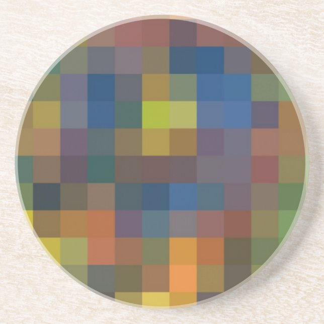 Porta copos Sandstone Quadrado Azul (Frente)