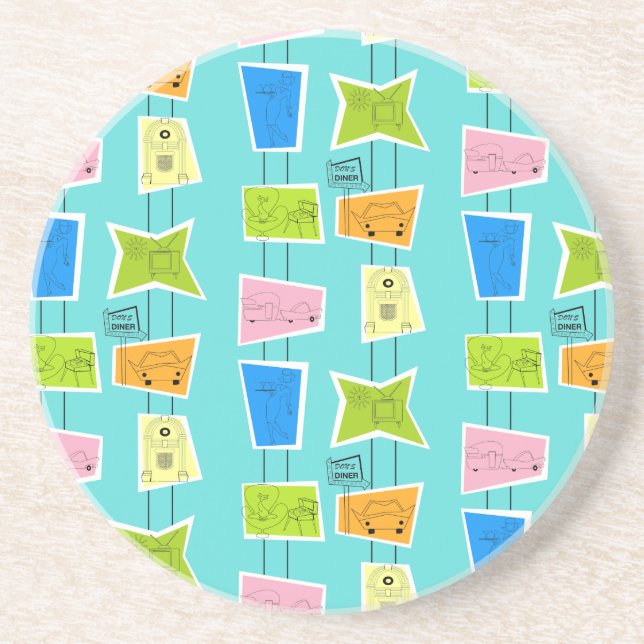 Porta copos Sandstone Retro Atomic Kitsch (Frente)