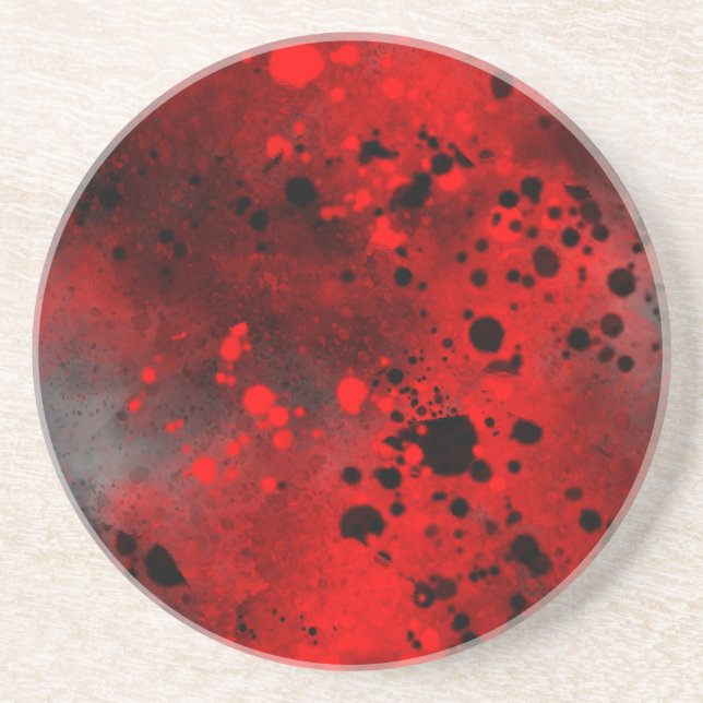Porta-copos Sandstone Retro Red Paint Splatter (Frente)