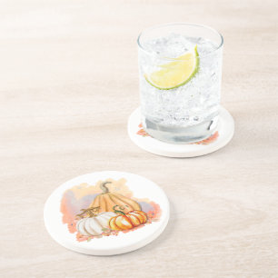 Porta copos Sandstone Trio Pumpkin com Aquarela