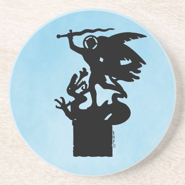 Porta-copos Santo Michael e Dragon (Frente)