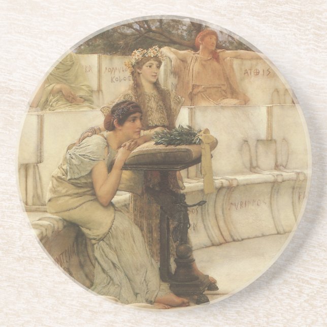 Porta-copos Sappho e Alcaeus por Sir Lawrence Alma Tadema (Frente)