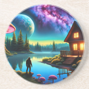 Porta-copos Sasquatch Observando nebulosas em um planeta dista