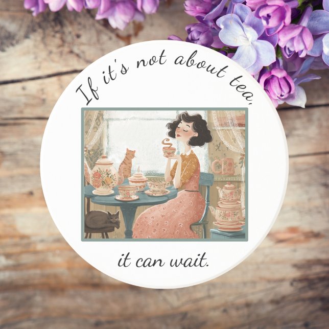 Porta-copos Sassy Sandstone Coaster For Tea Lovers (Criador carregado)