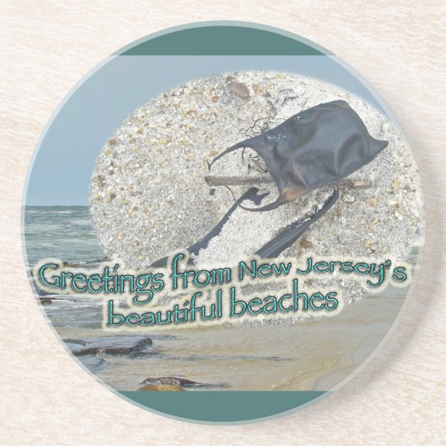 Porta-copos Saudações das Belas Praias de Nova Jersey (Frente)