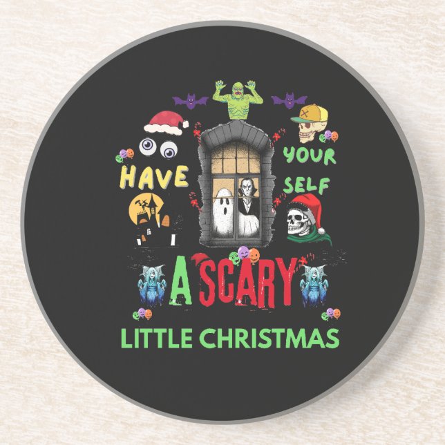 Porta-copos Scary Little Christmas Horror Holiday Design  (Frente)