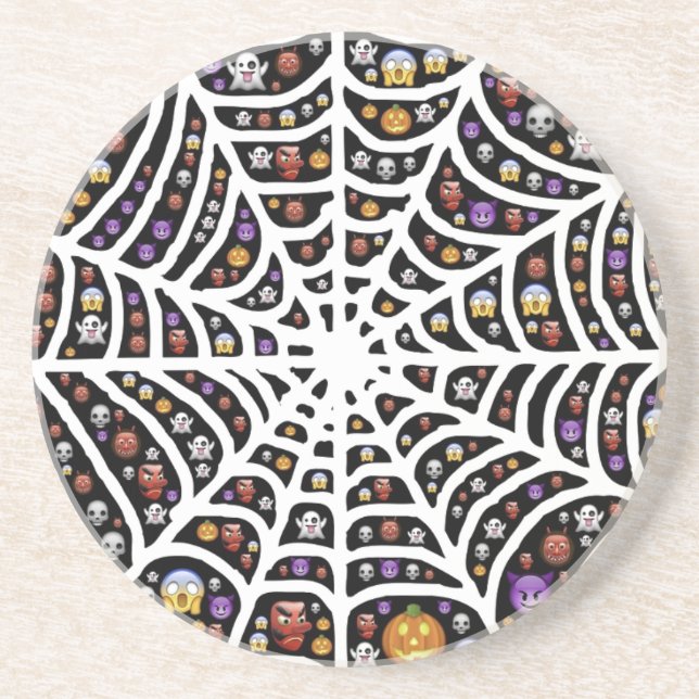 Porta-copos Scary Spooky Cobweb Collage (Frente)