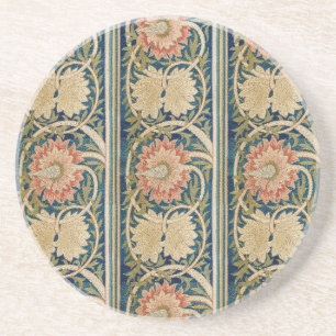 Porta-copos Seda Floral Bordada Antiga William Morris Pink