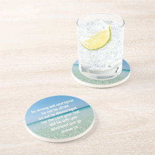 Porta-copos Seja forte, Bíblia inspiracional, Verse Beach