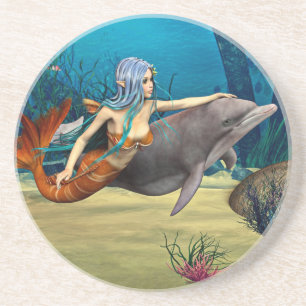 Porta-copos Sereia com golfinho