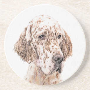 Porta-copos Setter Inglês Laranja Belton Pintando Arte Cão