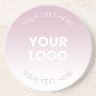 Porta-copos Seu Logotipo Moderno Rosa Pó e Branco Ombre