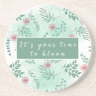Porta-copos Seu tempo para floral estético personalizável