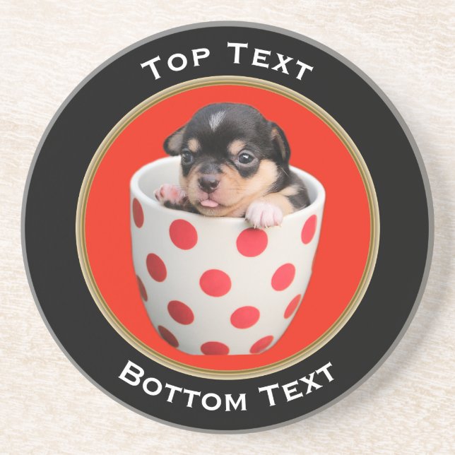 Porta-copos Seus foto e texto personalizados em volta do (Frente)