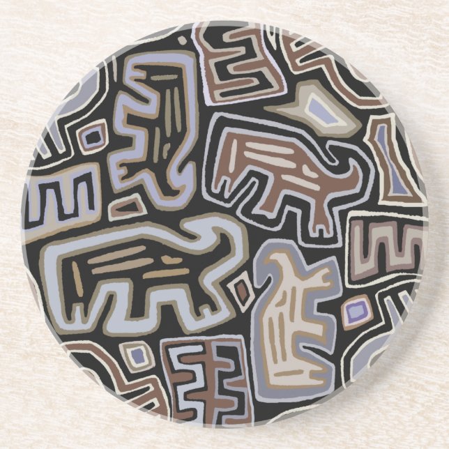 Porta-copos Shaman Peyote Espíritos Ritais Serpentes (Frente)