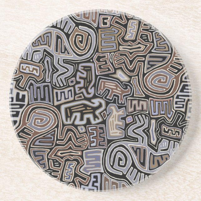 Porta-copos Shaman Peyote Espíritos Ritais Serpentes (Frente)