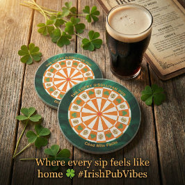 Porta-copos Shamrocks & Celtic Knots Irish Pub