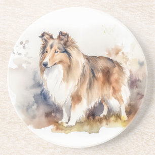 Porta-copos Sheltie Watercolor