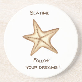 Porta-copos Siga seus sonhos aquarela Seatime Estrela do Mar