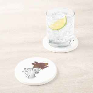 Porta-copos Silhueta da Mão Cachorro Marrom