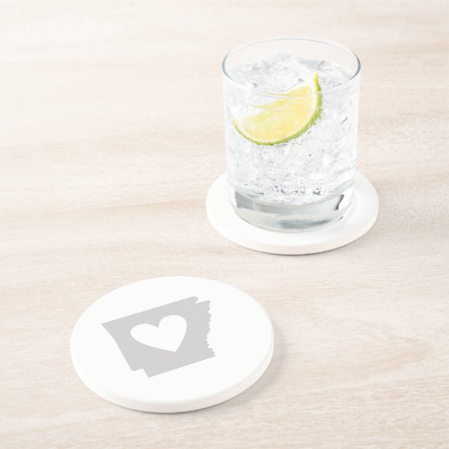 Porta-copos Silhueta estatal do Heart Arkansas (Lateral)